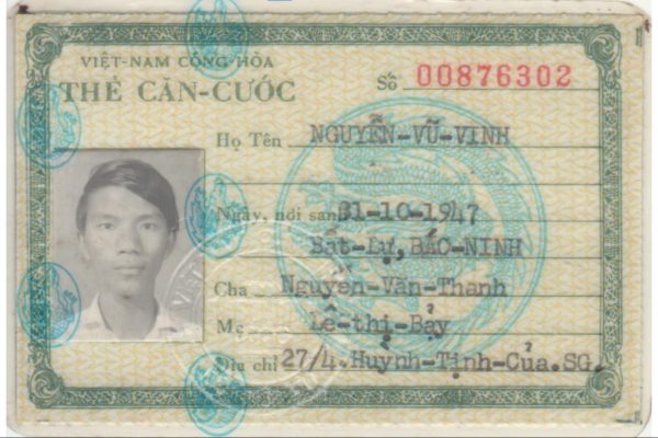 Identification card - Issued to Nguyen Vu Vinh 01
