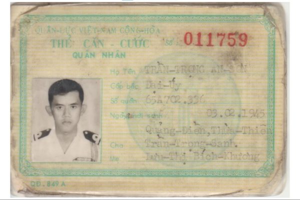 Military Identification card - Issued to Tran Trong An Son 01