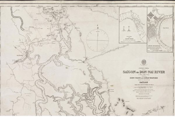 1866-cochin-china---saigon-or-don-nai-river-or-phuoc-binh-giang-with-the-dong-tranh-and-loirap-branches-leading-to-the-city-of-saigon--from-the-french-survey-of-1861-4_12417437293_o