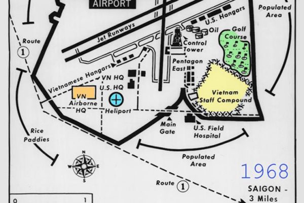 Bản đồ SAIGON 1968 - Trại Hoàng Hoa Thám của Binh chủng Nhảy Dù trong Căn cứ KQ Tân Sơn Nhứt