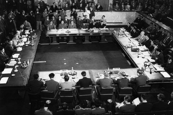Geneva: The Peace Talks leading to the signing of the "Geneva Accords," July 1954.