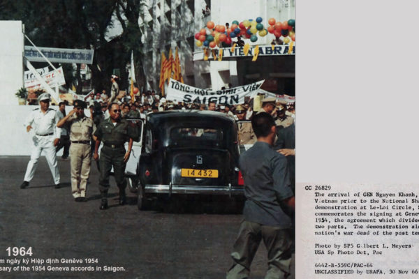 Ngày Qu?c H?n 1964 - The 10th anniversary of the 1954 Geneva accords in Saigon.

Ngày Qu?c H?n 1964 - The 10th anniversary of the 1954 Geneva accords in Saigon.

Hi?p d?nh Genève 1954 (ti?ng Vi?t: Hi?p d?nh Gio-ne-vo nam 1954) là hi?p d?nh dình chi?n du?c ký k?t t?i thành ph? Genève, Th?y Si d? khôi ph?c hòa bình ? Ðông Duong. Hi?p d?nh d?n d?n ch?m d?t s? hi?n di?n c?a quân d?i Pháp trên bán d?o Ðông Duong, chính th?c ch?m d?t ch? d? th?c dân Pháp t?i Ðông Duong.

H?i ngh? Genève khai m?c ngày 26 tháng 4 nam 1954 nh?m m?c dích ban d?u d? bàn v? v?n d? khôi ph?c hòa bình t?i Tri?u Tiên và Ðông Duong. Do v?n d? Tri?u Tiên không d?t du?c k?t qu? nên t? ngày 8 tháng 5, v?n d? Ðông Duong du?c dua ra th?o lu?n.

Hi?p d?nh hình thành sau 75 ngày dàm phán v?i 8 phiên h?p r?ng và 23 phiên h?p h?p cùng các ho?t d?ng ti?p xúc ngo?i giao d?n d?p d?ng sau các ho?t d?ng công khai. Hi?p d?nh du?c ký ngày 20/7/1954.[1] 

https://vi.wikipedia.org/wiki/Hi%E1%BB%87p_%C4%91%E1%BB%8Bnh_Gen%C3%A8ve,_1954